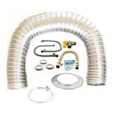 Kit Instalação Aquecedor Gás Duto 60mm X 3mt Mangueiras 40cm