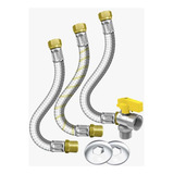 Kit Instalacao Aquecedor Gas Flexivel 1 2 40cm Roco