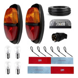 Kit Instalação Carretinha Lanterna Canoinha Com Lâmpadas Led