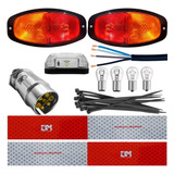 Kit Instalação Elétrica Lanterna Carretinha Reboque Cromado