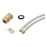 Kit Instalação Gás Encanado Mangueira 1 5mt Adaptador
