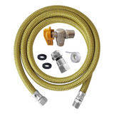 Kit Instalação Gás Encanado Mangueira 1mt registro adaptador