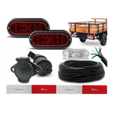 Kit Instalação Lanterna Led Carretinha Reboque Com Faixas