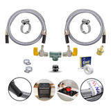 Kit Instalação Mangueira 2 00m Gás Encanado Cooktop E Forno