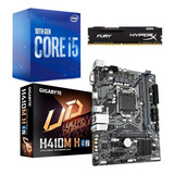 Kit Intel 10 Geração I5 10400f Gigabyte H410m h 8gb 2666mhz Cor Preto