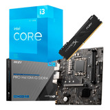 Kit Intel 12ª Geração I3 12100f + Msi H610m-g Pro + 16 Gb