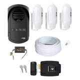 Kit Interfone Agl 3 Pontos Fechadura Elétrica 100m Cabo