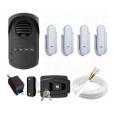 Kit Interfone Agl 4 Pontos Fechadura Elétrica 100m Cabo