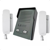 Kit Interfone Porteiro Eletrônico Coletivo De 2 Pontos Lider Cor Preto branco