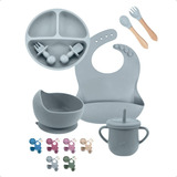 Kit Introdução Alimentar Bebê Silicone Prato