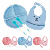 Kit Introdução Alimentar Buba Prato Silicone Colher Infantil