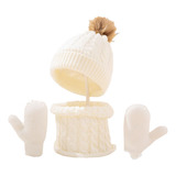 Kit Inverno Bebê Rn Touca Cachecol Luva Gorro De Lã Infantil