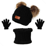 Kit Inverno Infantil Gorro Cachecol Luva Bebê Touca De Lã