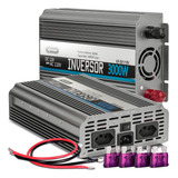Kit Inversor 12v Para 110v 3000w Pico 6000w Carregador 75 De Eficiência Botão Liga desliga Função Ups Comutação Automática Em Queda De Energia Acompanha 4 Fusivel Roxo Brinde