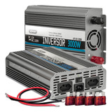 Kit Inversor 12v Para 220v 3000w Pico 6000w Carregador 75 De Eficiência Botão Liga desliga Função Ups Comutação Automática Em Queda De Energia Acompanha 4 Fusivel Vermelho Brinde