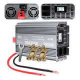 Kit Inversor De Tensao 12v Para 110v Onda Senoidal Pura Conversor 3500w Pico 7000w Visor Digital Led Indicador Tripla Proteção Tomada Universal Botão Liga desliga Par Terminal De Bateria Sapão Brinde