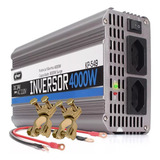 Kit Inversor De Tensão Potencia 4000w Pico 8000w 24v Para 110v Tripla Proteção Onda Senoidal Led Indicador Botão Liga desliga 2 Tomada Universal Acompanha Par Terminal De Bateria Sapão Brinde