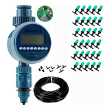 Kit Irrigação Nebulização 30 Bicos 50m C Temporizador Aut