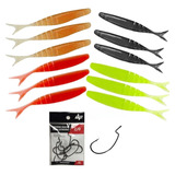 Kit Iscas Softbass Monster 3x Kit M Action Slow Shad Anzol