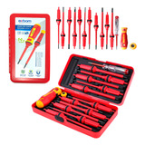 Kit Isolado Para Eletricista Cha Teste Magnética Chave Fenda