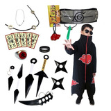 Kit Itachi Manto Akatsuki Infantil 18 Itens Cosplay Naruto