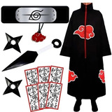 Kit Itachi Manto Akatsuki Infantil + Itens Cosplay Naruto