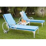 Kit Jardim Piscina Acapulco 2 Chaises 1 Mesa De Apoio