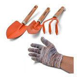 Kit Jardinagem 3 Pç Luva Conjunto Ferramentas Jardim Horta