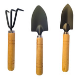 Kit Jardinagem Com 3 Peças Madeira metal
