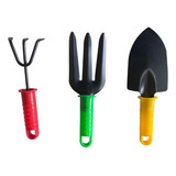 Kit Jardinagem Ferramenta E Horta 3 Peças Garfo Pá Rastelo