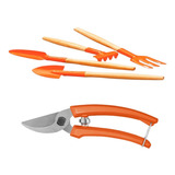 Kit Jardinagem Mini P vasos 4 Pçs tesoura De Poda Tramontina