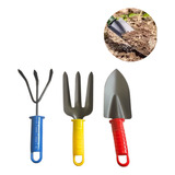 Kit Jardinagem Pá Rastelo Garfo Horta Plantas Cultivo Jardim