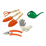 Kit Jardinagem Tesoura Regador 1 0 L Luva De Pano