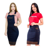 Kit Jardineira Moda Evangélica Saia Jeans Escolha As Suas