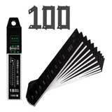 Kit Jogo 100 Lâminas Estilete Larga 18mm Segmentada