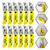 Kit Jogo 12 Estiletes Dobrável 60 Lâminas 18mm Trapezoidal