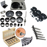Kit Jogo 21 Pçs Brocas Fresas Serra Copo Madeira Forstner