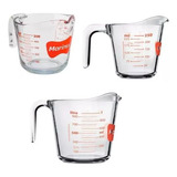 Kit Jogo 3 Jarras Medidoras 250ml 500ml E 1l Marinex Preparo