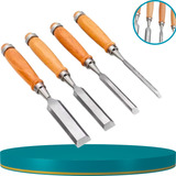 Kit Jogo 4 Formão Para Madeira Talhadeira Entalhe Esculpir
