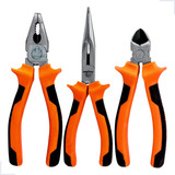 Kit Jogo Alicates De Corte Universal Bico Meia Cana Diagonal