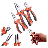 Kit Jogo Alicates De Corte Universal Bico Meia Cana Diagonal