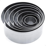 Kit Jogo Aro Cortador Redondo Inox Com 7 Peças 4 Cm Doupan
