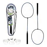Kit Jogo Badminton 2 Raquetes E 3 Petecas Com Bag