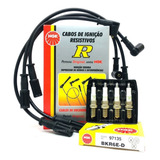 Kit Jogo Cabo E Vela Fiat Original Carro Strada 1 4 8v Flex