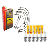 Kit Jogo Cabo E Velas Ngk C10 C14 C15 Chevrolet Brasil 6cc