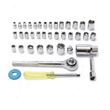 Kit Jogo Chave Catraca Reversível 40pçs Com Chave Vela 21mm