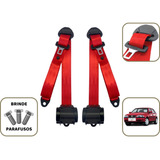 Kit Jogo Cinto Segurança Gol G2 Dianteiro 2 Portas Vermelho