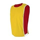 Kit Jogo De 10 Coletes Dupla Face Treino Futebol Amarelo Vermelho
