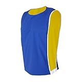 Kit Jogo De 10 Coletes Dupla Face Treino Futebol Azul Amarelo
