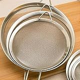Kit Jogo De 3 Peneiras Luxo Aço Inox 12 16 20CM Com Suporte Para Panelas Coador Cozinha
